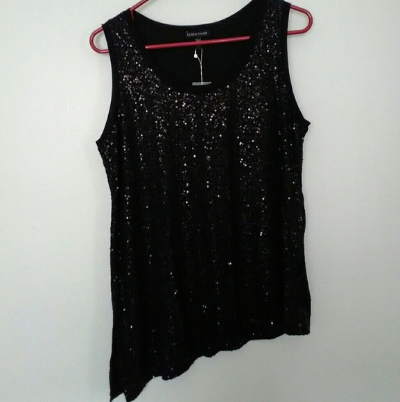 Eileen Fisher silk sequined tank NWT - Picture 1 of 5